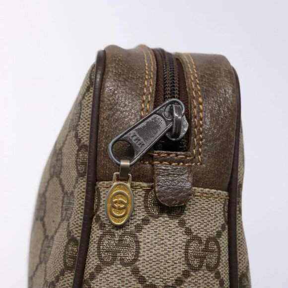 GUCCI GG Supreme Web Sherry Line Clutch Bag PVC Beige Gold 010 378 Auth BA4656 - Picture 13 of 16